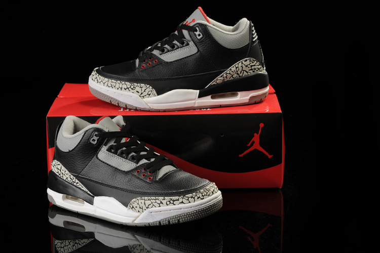 Air Jordan 3 Women Shoes Black/Gray Online